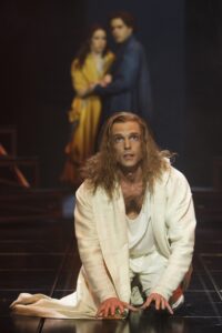 Paul Nolan (foreground) as Jesus with (from left) Chilina Kennedy as Mary and Josh Young as Judas in Jesus Christ Superstar. Stratford Festival 2011. Photo by David Hou.